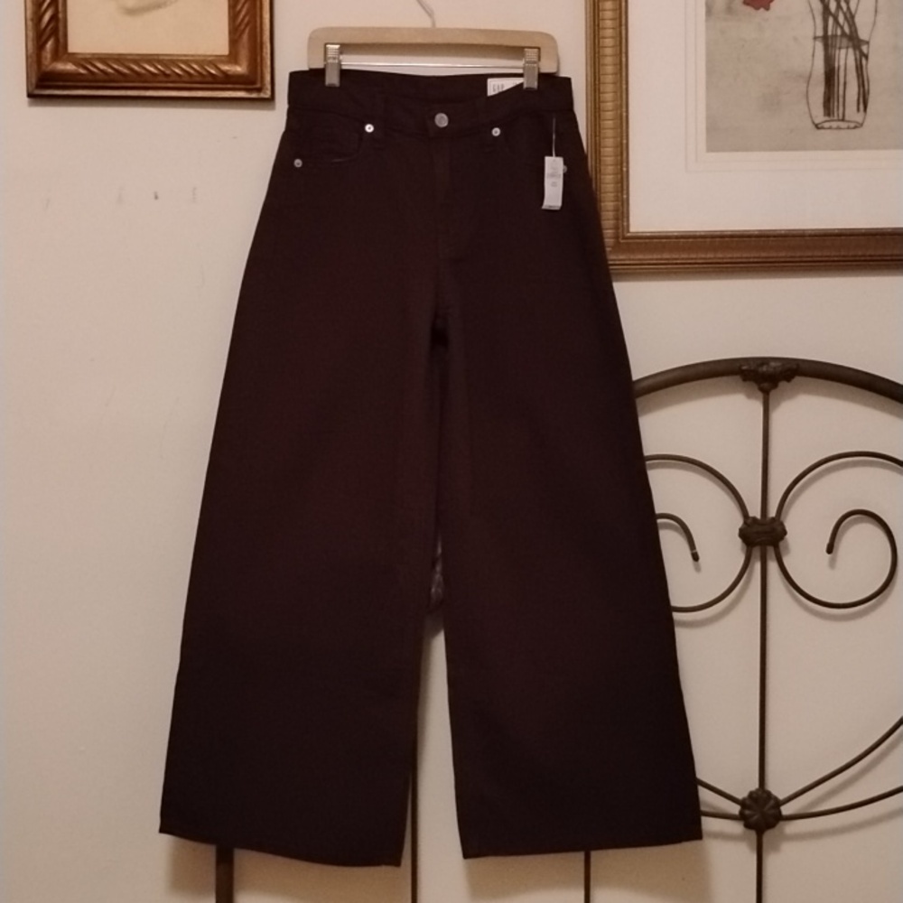GAP Mid Rise Ultrasoft Baggy Jeans Bordeaux Purple Size 24P (Size 00P) NWT